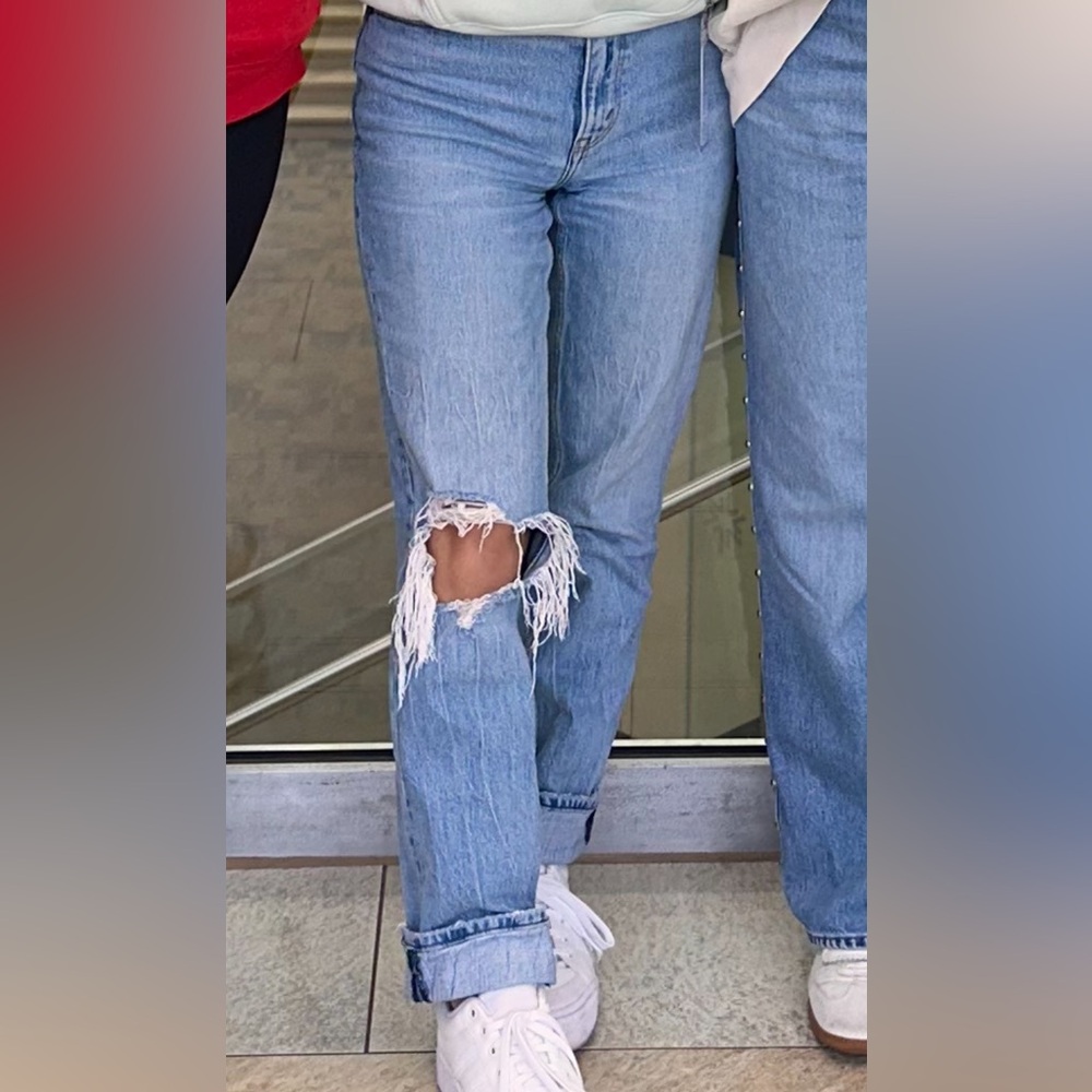 Abercrombie curve love ultra high rise 90s straight jean